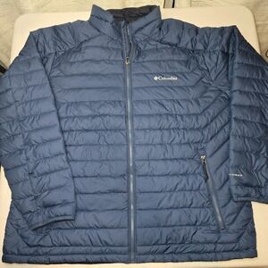 Columbia Men's XXL Blue Puffer Jacket Omni-Heat Insulated Thermal Winter Coat